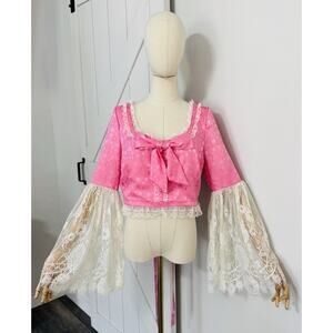NWOT Sugar Thrillz Dolls Kill Size XL Marie Antoinette Princess Corset Top Pink